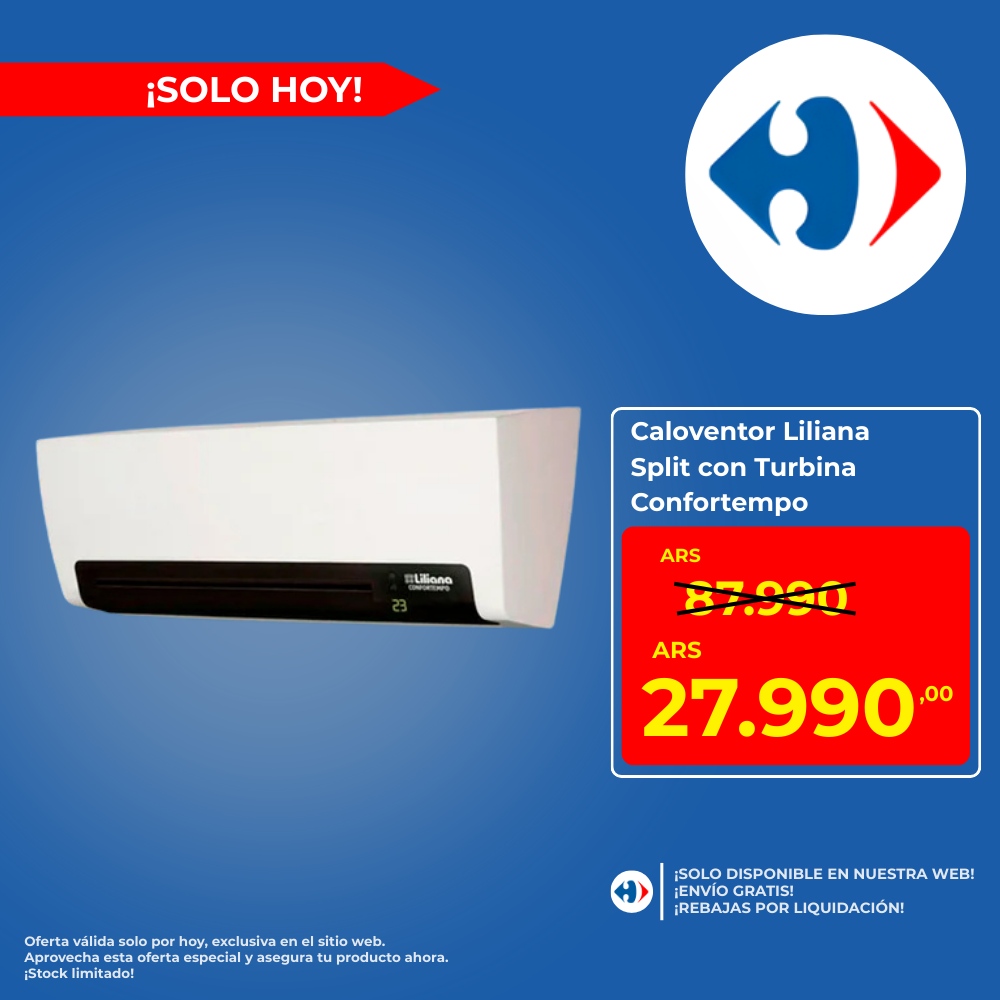 Caloventor Liliana Split Con Turbina Confortempo Blanco