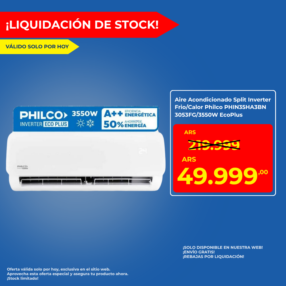 Aire Acondicionado Split Inverter Frio/Calor Philco