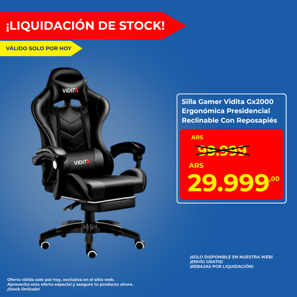 Silla Gamer Vidita Gx2000 Ergonómica Presidencial Reclinable