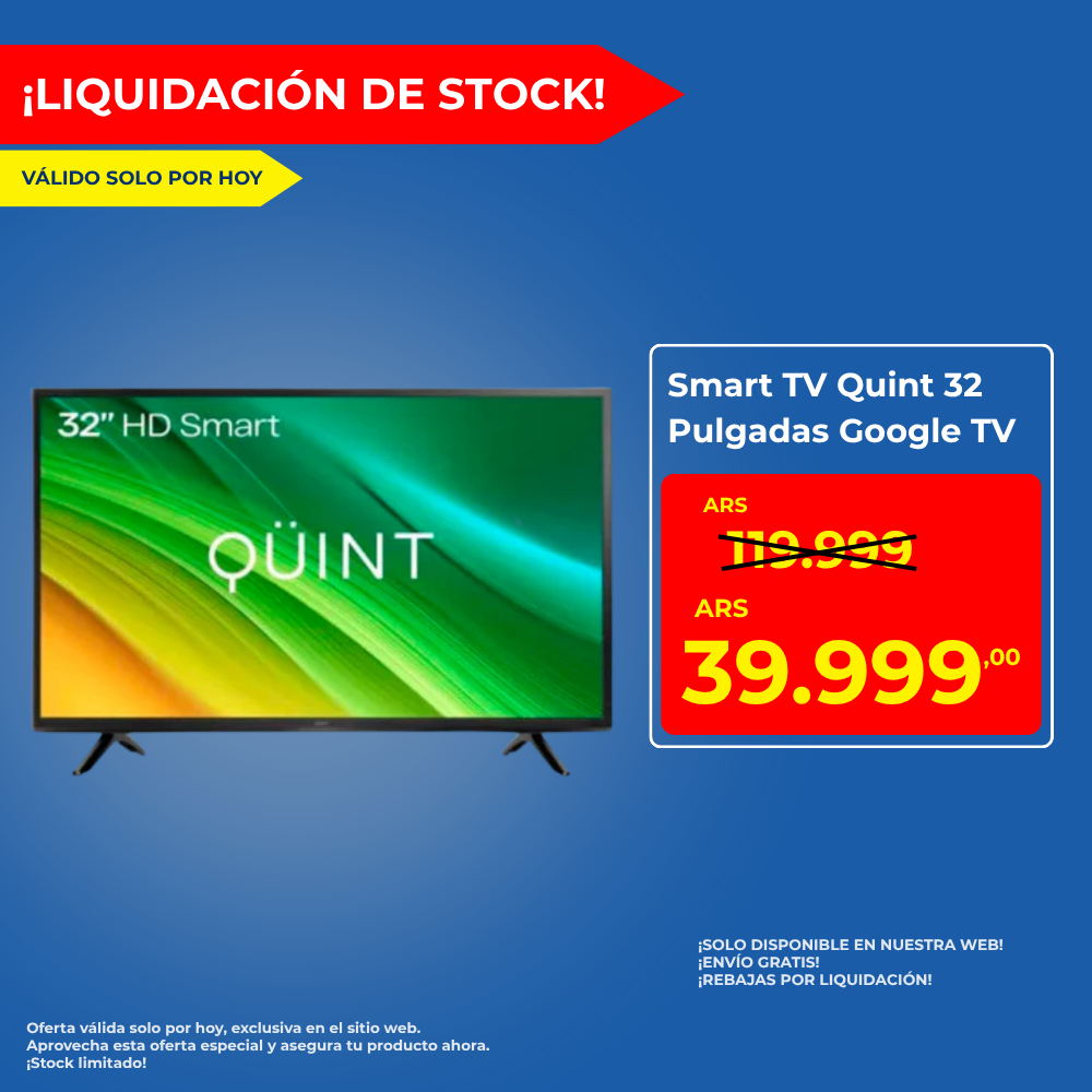 Smart Tv Quint 32 Pulgadas Qt3-32gtv2024 Google Tv Lh
